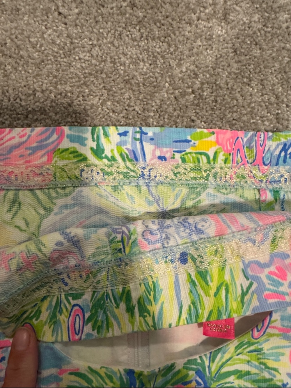 Lilly Pulitzer Vibrant Pink, Blue & Green Tropical Shift Dress - Picture 3 of 4